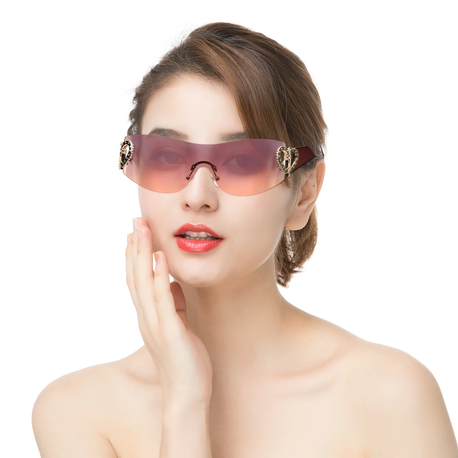 

Frameless Rimless Sunglasses Fashion Summer Eyewear for Women Party Beach Outdoor Trendy Cool Glasses Women's Sunglasses