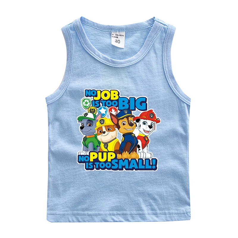 Paw Patrol Cotton T-shirt for Chlidren Girl Clothes Spin Master Vest Kids Clothing for Boys Tops Anime Printed Fashionable Tees