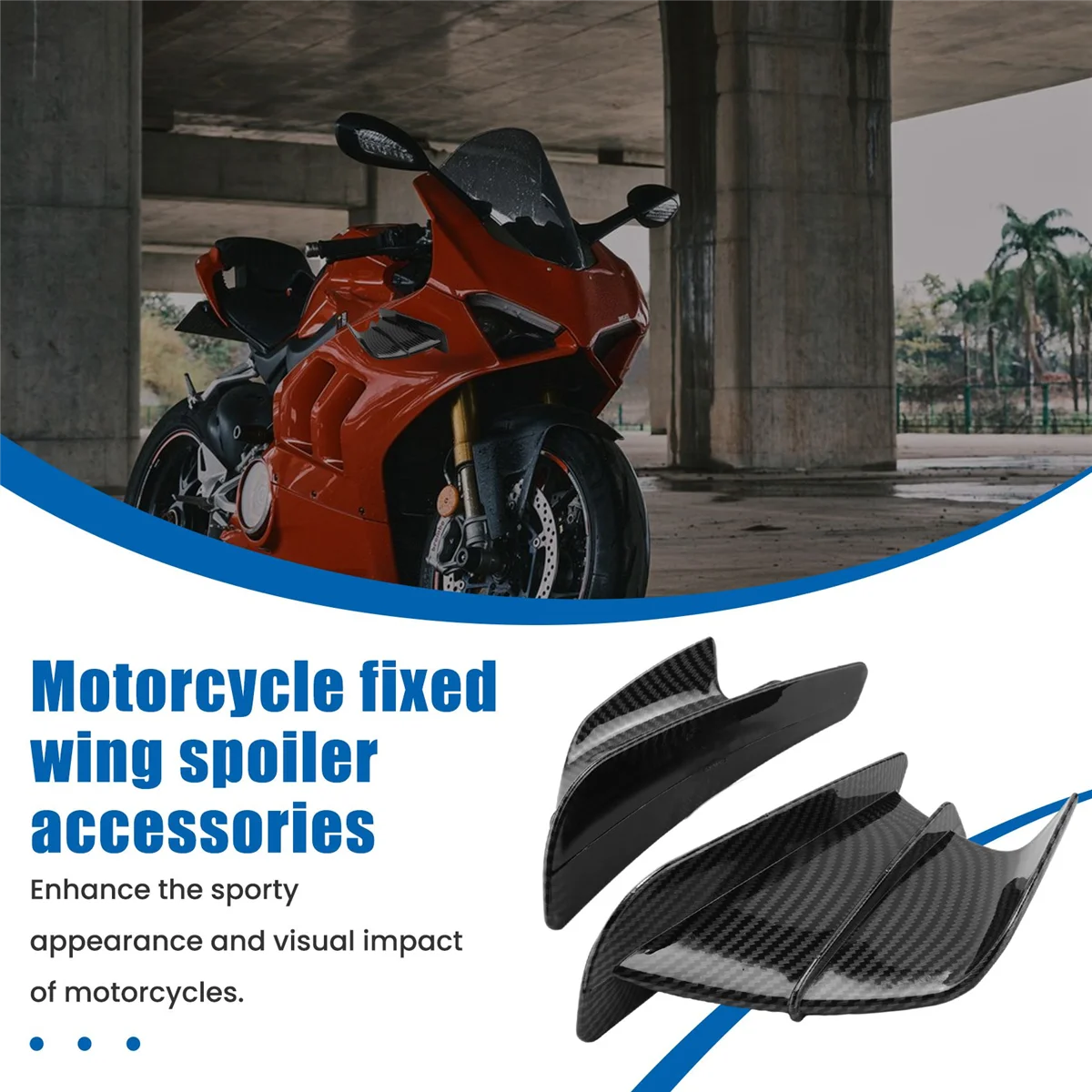 Motor Fairing sisi Winglet aerodinamis sayap deflektor Spoiler untuk Panigale V2 V4 899 959 1198 1199 1299(A)