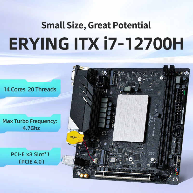 ERYING Mini ITX DIY PC Gamer LGA 1700 เมนบอร์ด CPU Combo Interpose ชุด i7 12700H 14C20T DDR4 Gaming คอมพิวเตอร์ placa madre