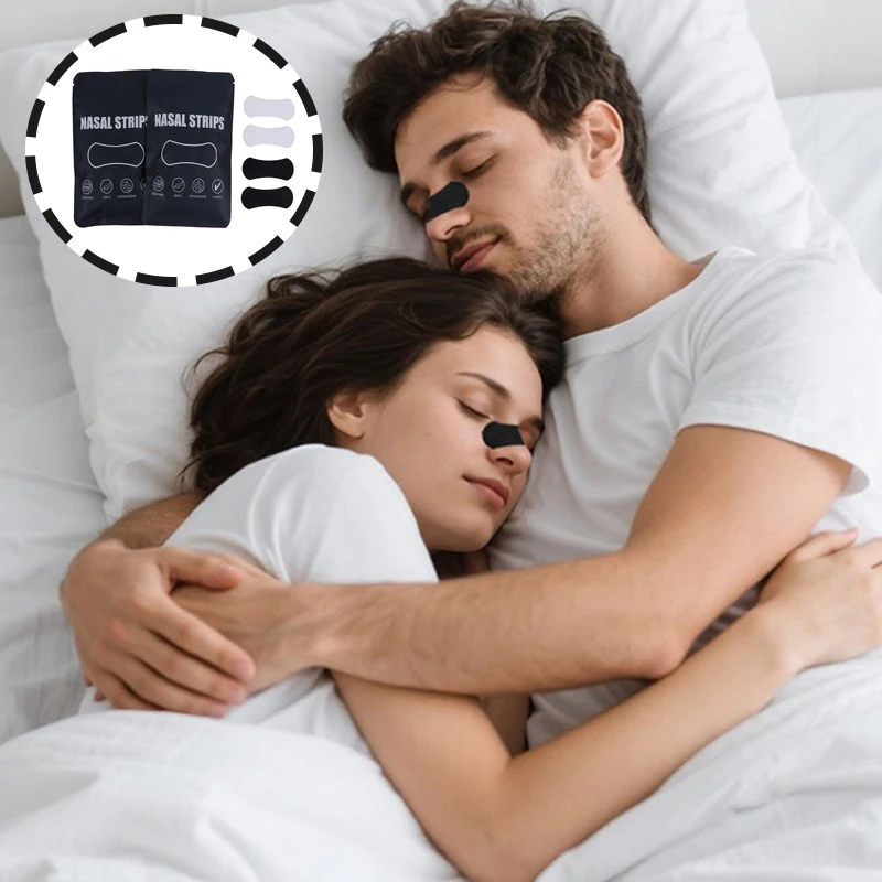 

30Pcs/set Better Breathing Nose Breathing Strips For Better Sleep Anti Snoring Breathe Well Nasal Strips Black Oval Nose Patches