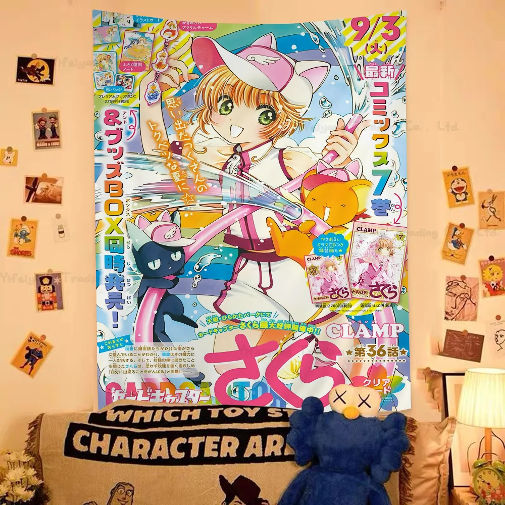 

Anime Cardcaptor Sakura Tapestry Art Printing Art Science Fiction Room Home Decor Wall Art Decor