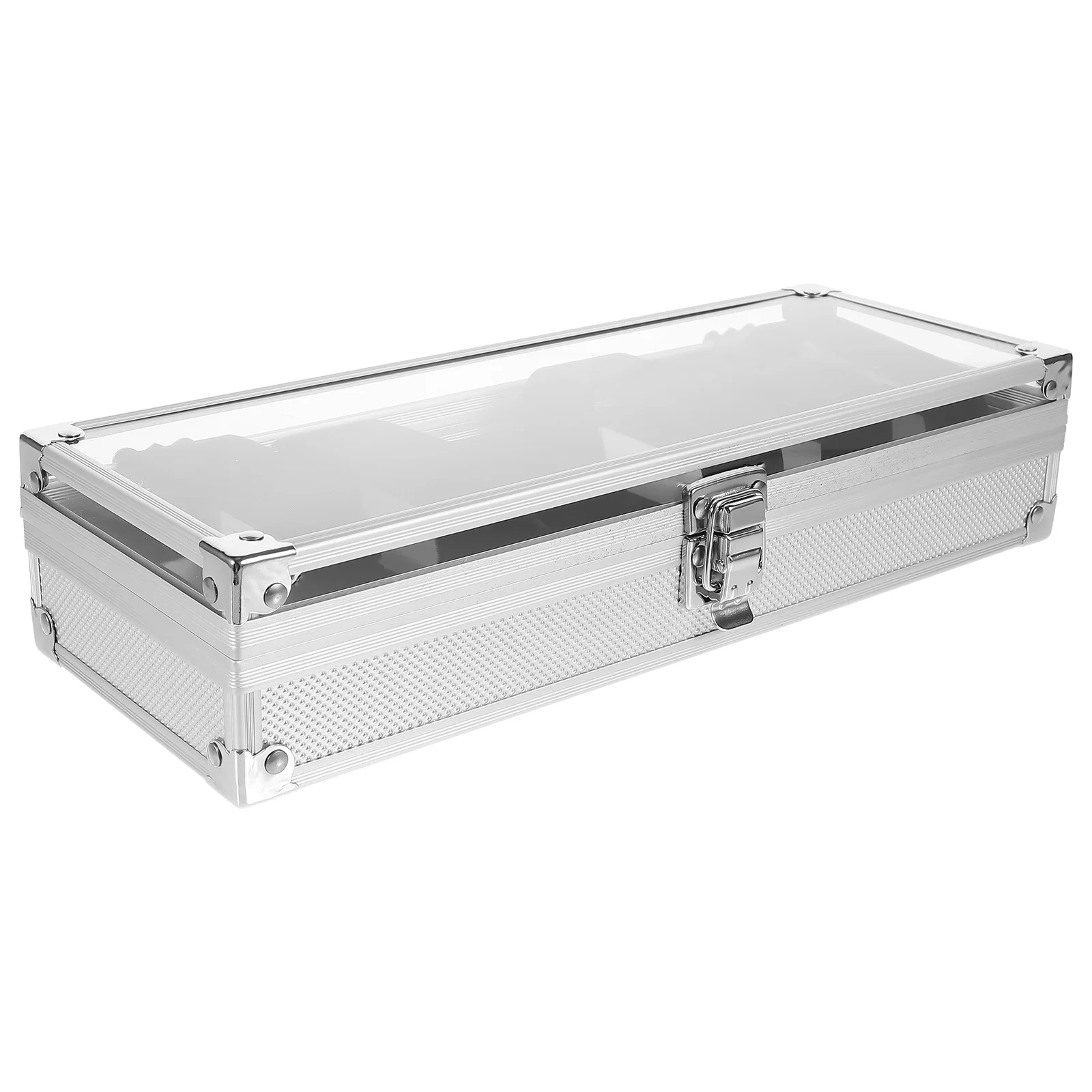 

6 Slots Earrings Aluminum Alloy Watch Box Man Cabinet Display Case Organizer Holder