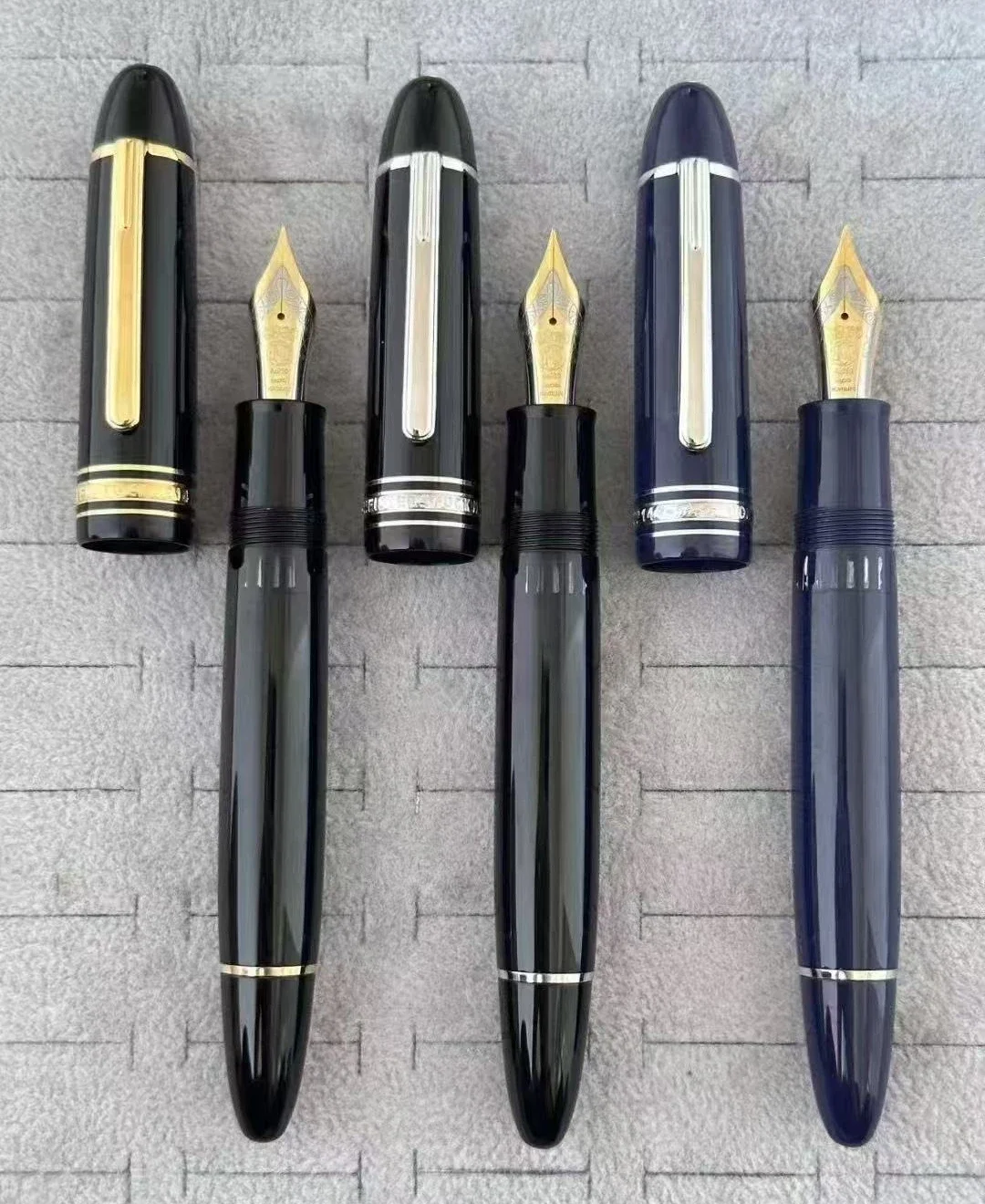 

Top Quality MB #149 Silver Gold Clip Big Black Fountain Pen NO.8 Nib Business Practicing Calligraphy Ink Absorption Writing