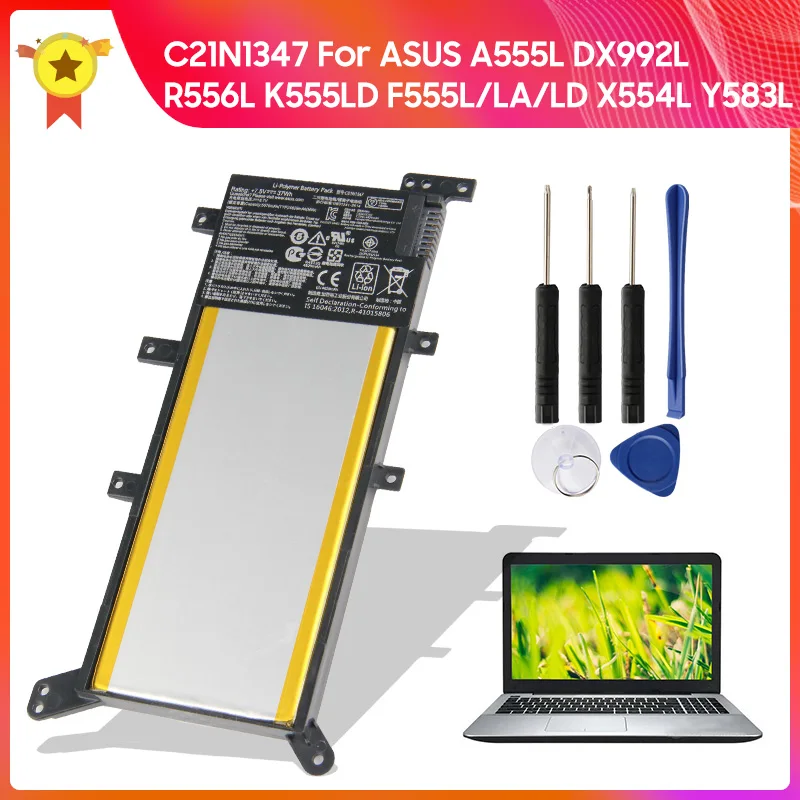 

Tablet Battery C21N1347 for ASUS X555 X555LA X555LD X555LN A555L Y583L R556L R557L F555L 5070mAh Replacement Battery +Tools