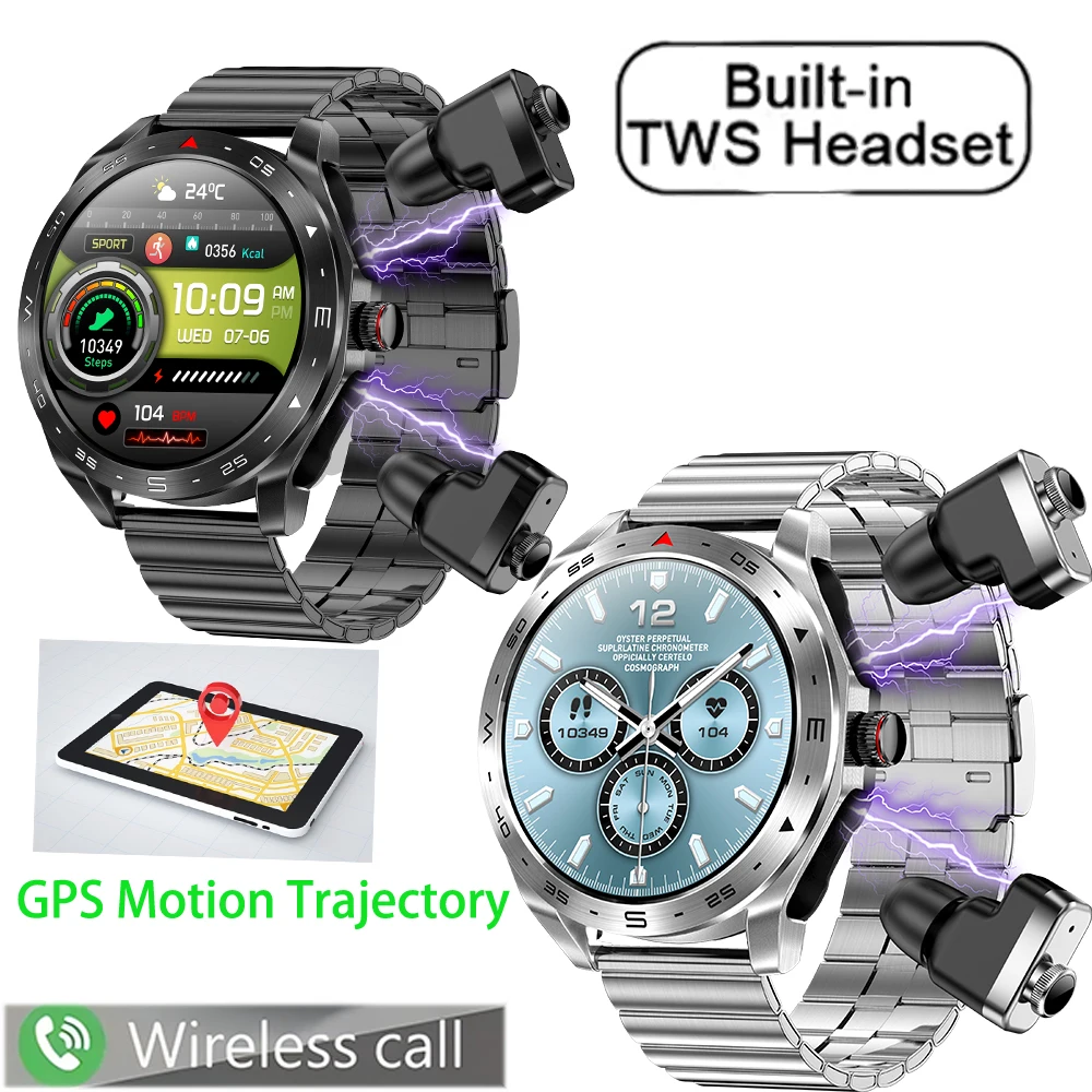 2024 TWS 2-in-1 Bluetooth Earphones Men Smart Watch Bluetooth Call GPS Motion Trajectory HIFI 9D Sound Quality Women Smartwatch