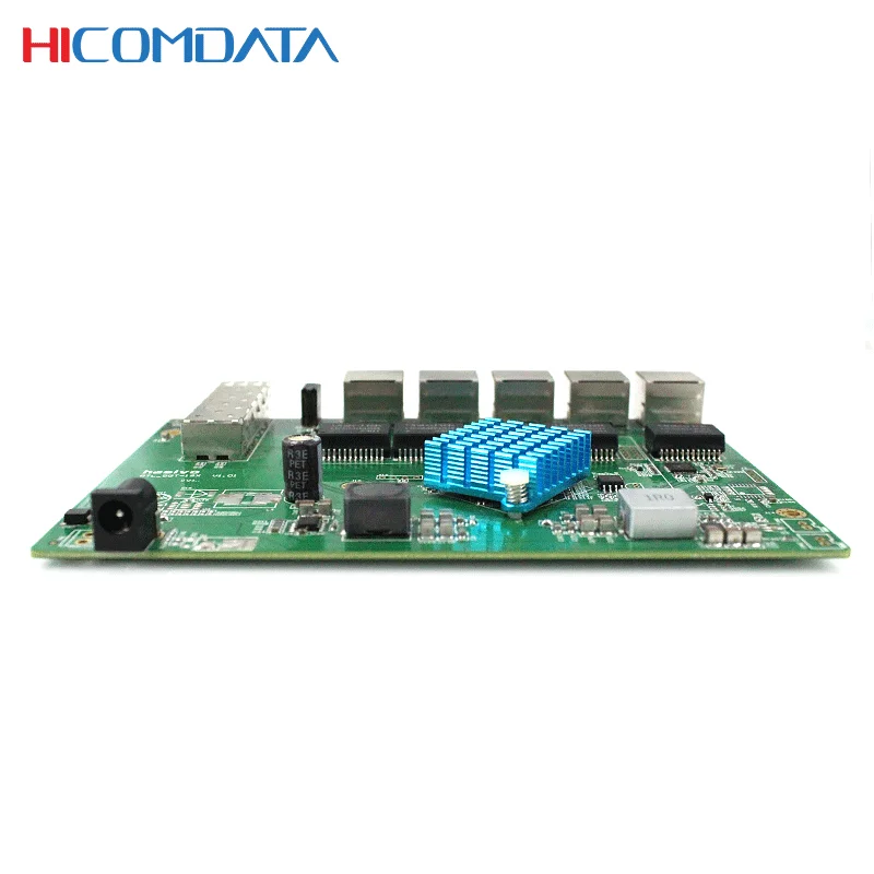 HICOMDATA 2500Mbps Ethernet Switch Fiber Optic Converter Media 2500Mbps 1 * SFP+5/8* RJ45 Ethernet Switch PCBA