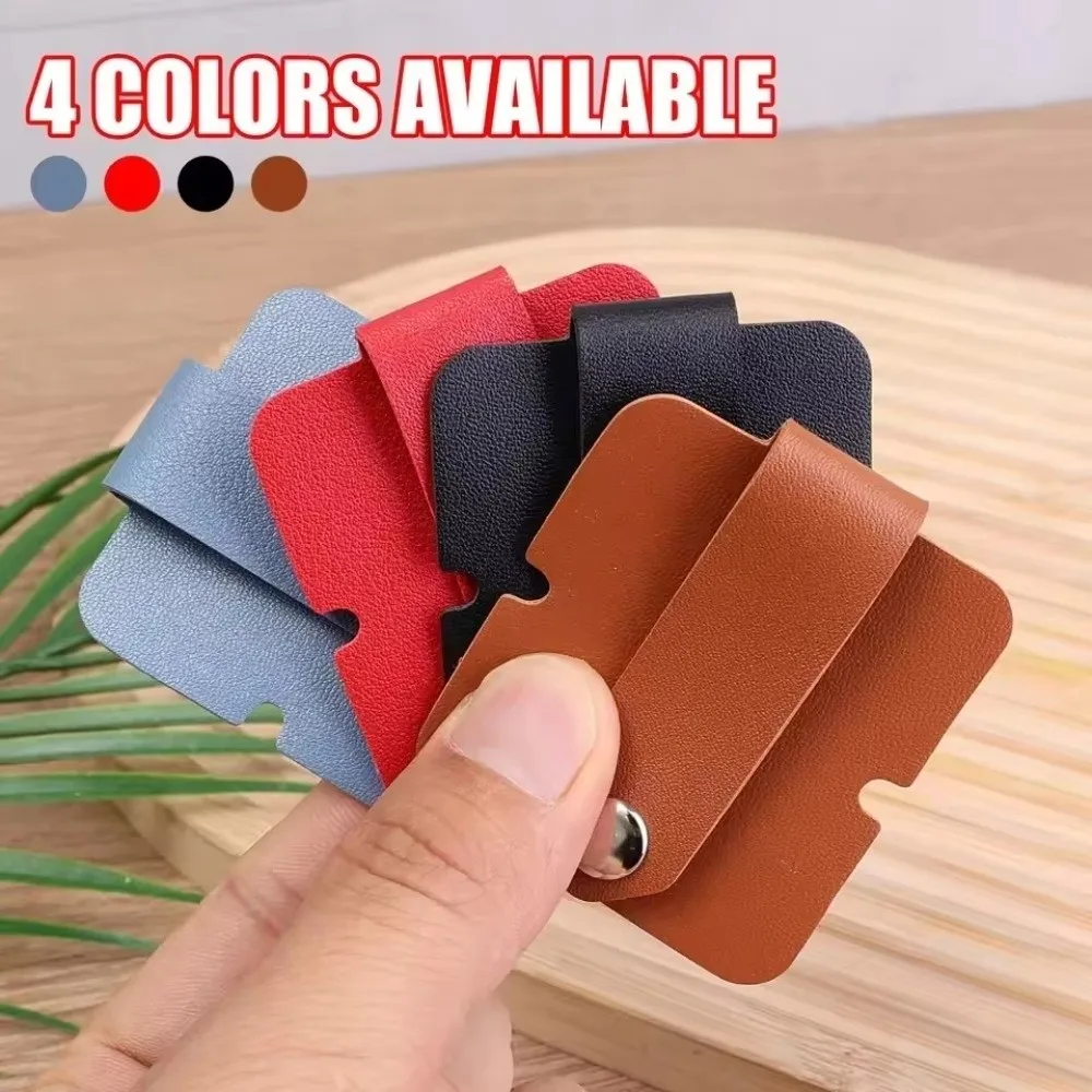 Cable Strap Leather Cable Clip Leather Buckle Compact Cable Wrap Organizer Reusable PU Leather Headphone Cable Winder