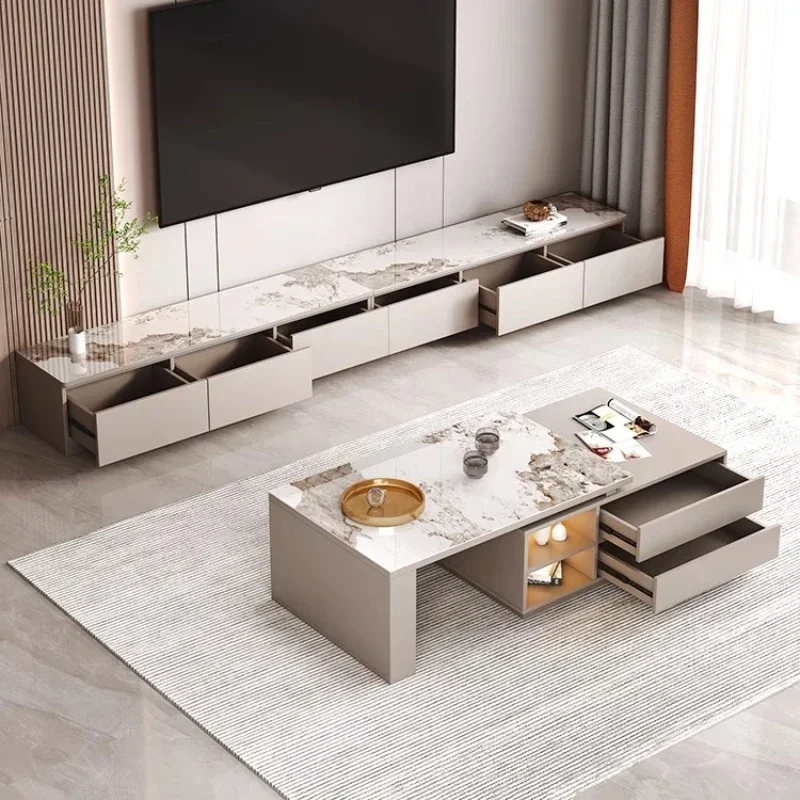 Diverse Styles Storage Table Modern Luxury Retractable Rock Slab Side Tea Coffee Tables Side Home Living Room Table Furniture