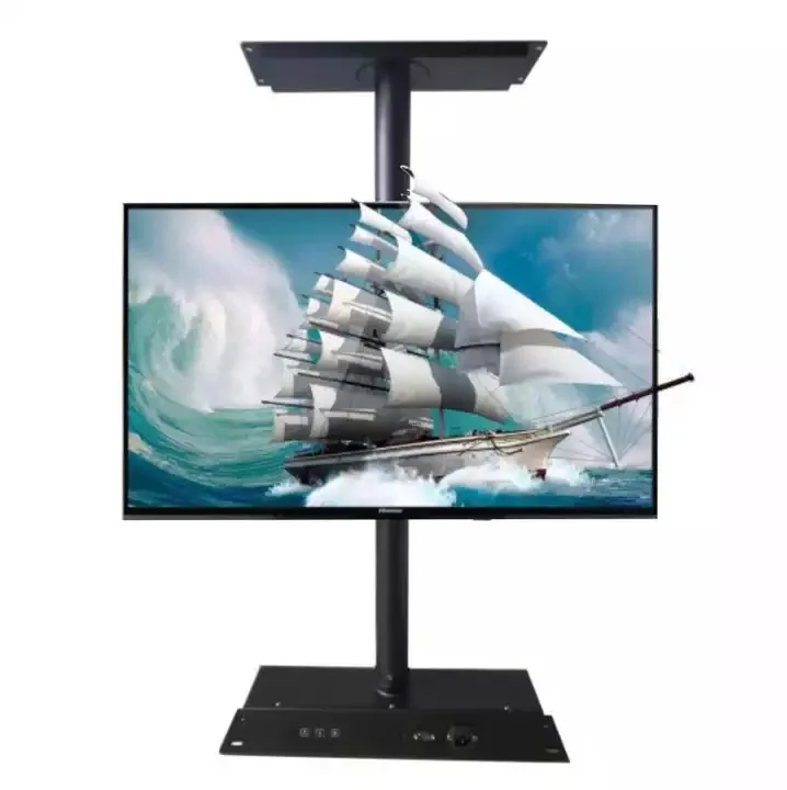 Motorized 360° Rotating TV Lift Bracket, Electric Height Adjustable TV Stand with Remote Control for 32-70