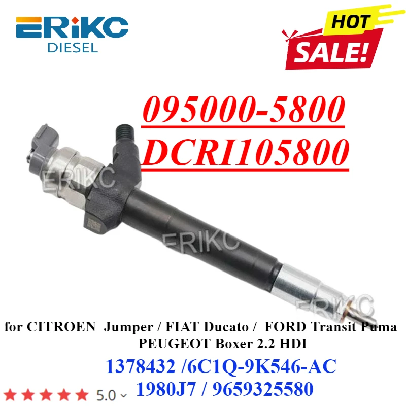 095000-5800 095000-5801 Injector 6C1Q-9K546-AC 1980J7 DCRI105800 1378432 9659325580 for CITROEN FIAT FORD PEUGEOT Boxer 2.2 HDI