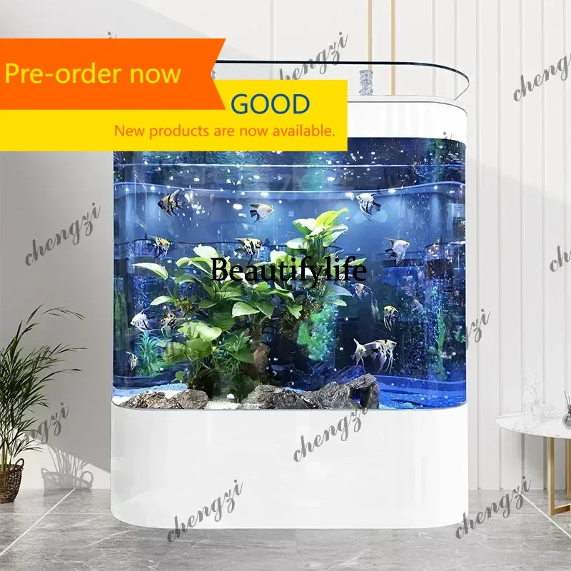 Fish tank living room household small and medium-sized double round wall large back filter ecological landscaping fish tank