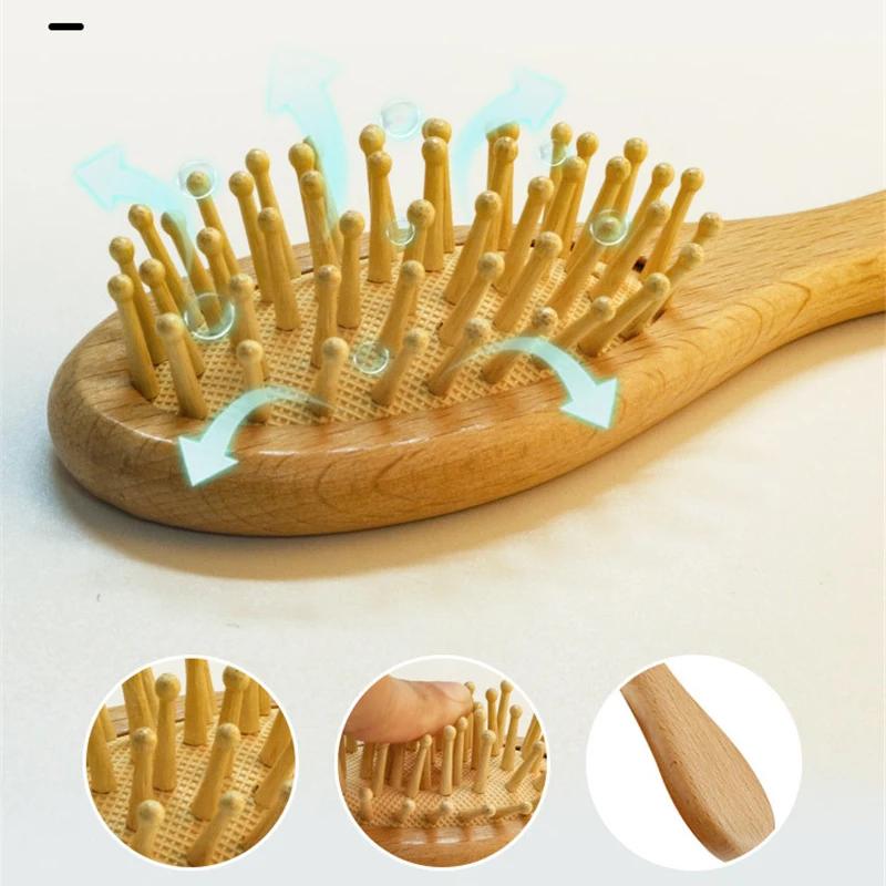 Baby Hair Brush Wooden Goat Bristles Hairbrush For Toddlers Essentials Infant Head Scalp Massage Wooden Comb Hair Care Tools