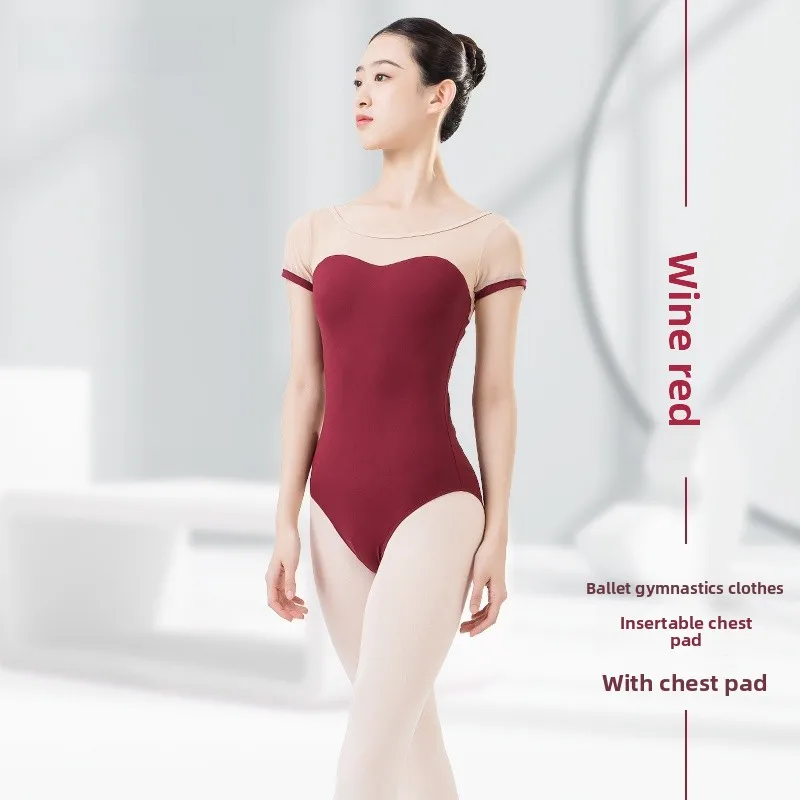 Costume de pratique de ballet Gymnastique orm ort Sve Vêtements pour femmes Costume de danse ajusté Matériau en nylon Respirant Haute El...