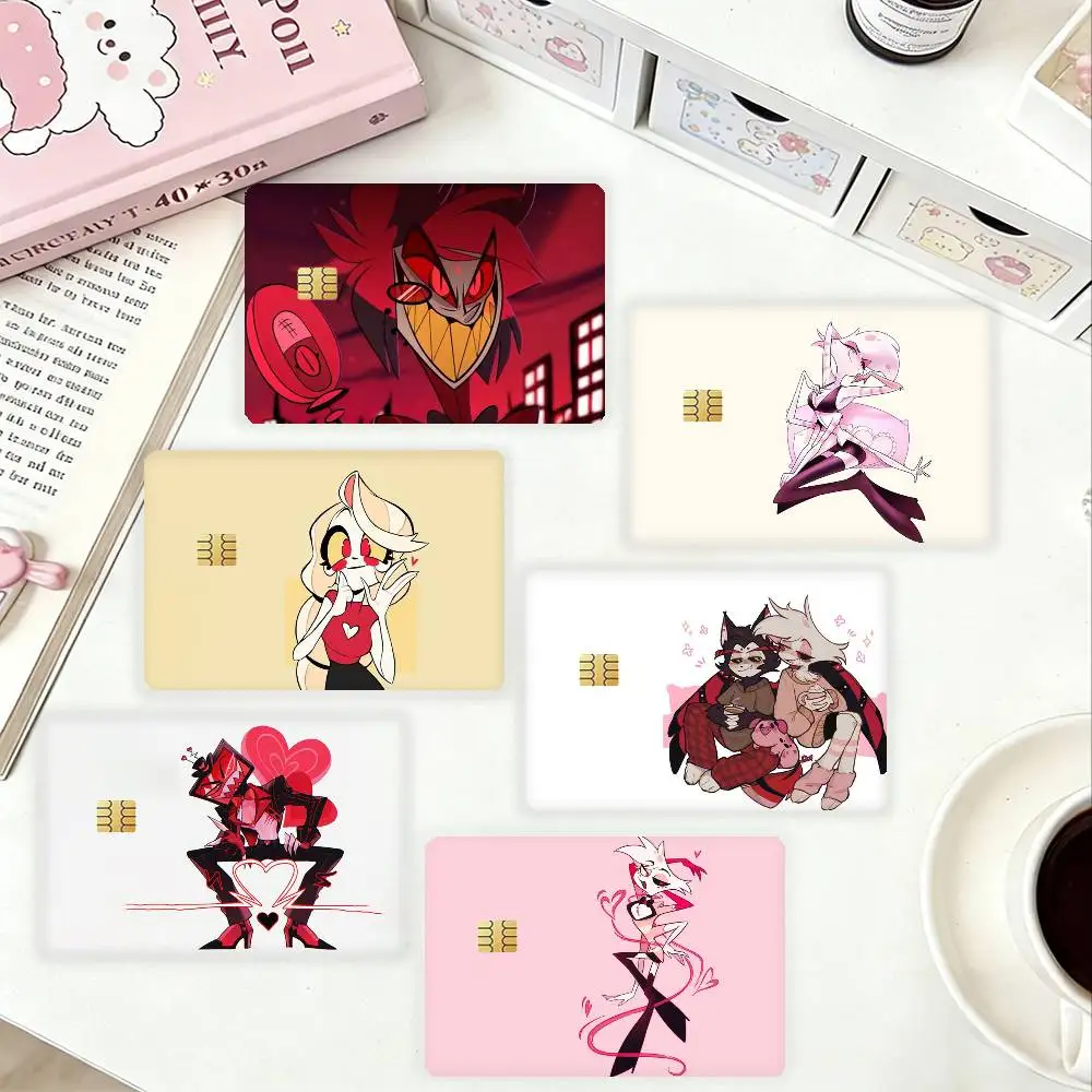 

Hazbin Hotel HH Dark Comedy Adult Animation HD Waterproof Card Skins Protective Stickers for Credit Bank Game Cards