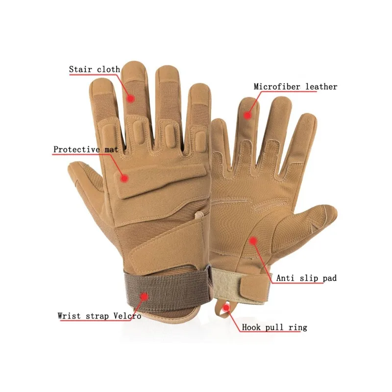 1 Pair Of Gloves, Sports, Outdoor Hunting, Full Finger Gloves. Nylon Gloves, Survival Gloves, Combat Gloves, M/L/Xl