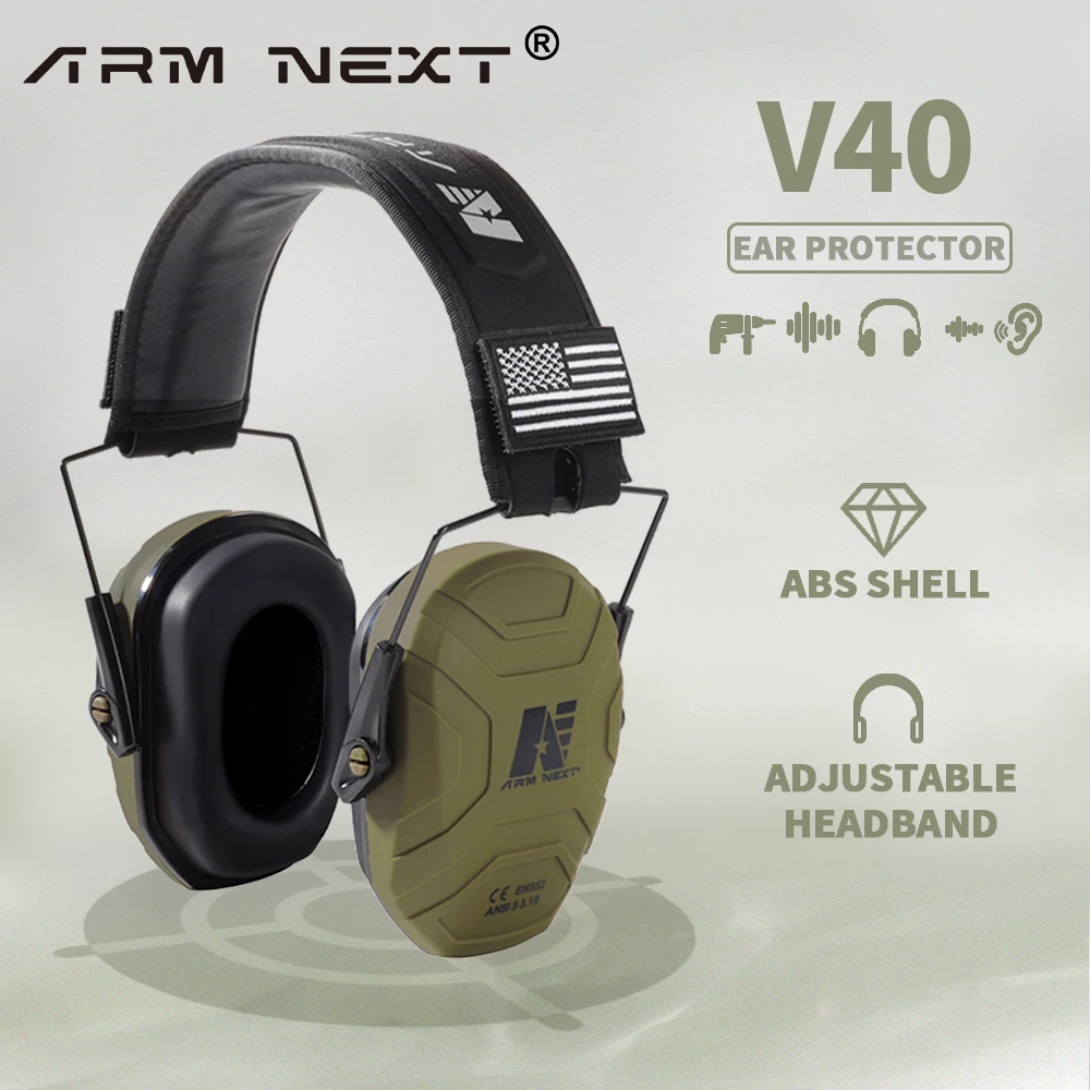 

ARM NEXT Ear Protection Safety Earmuffs for Shooting Noise Reduction Slim Passive Hearing Protector with Low-Profile Earcups