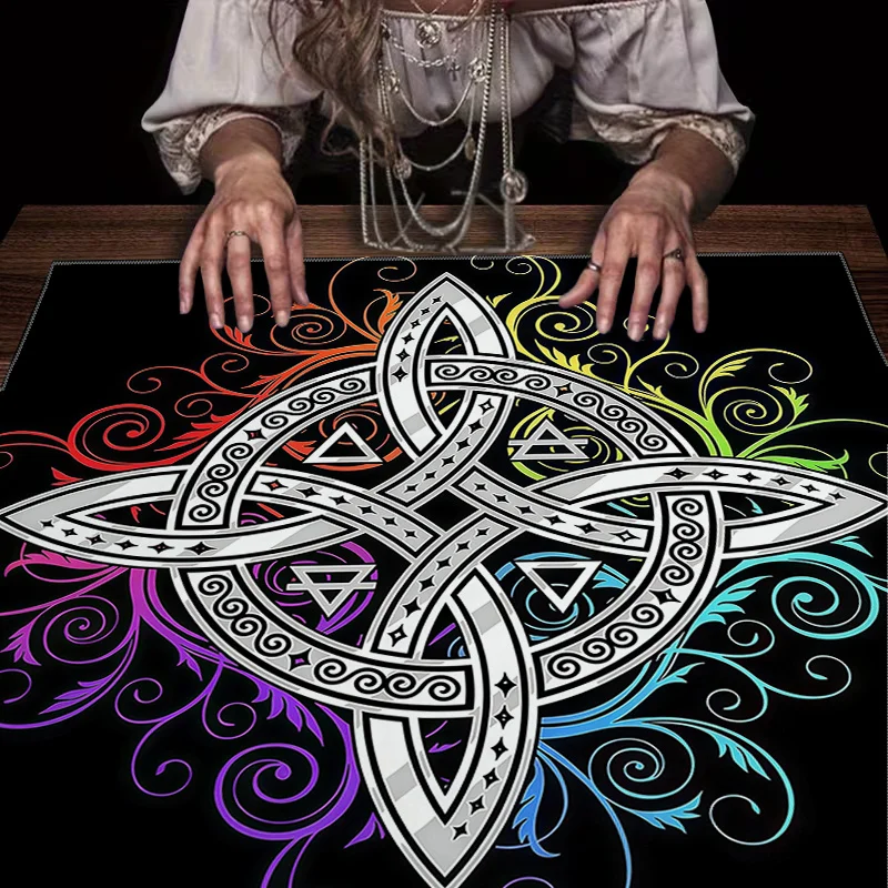 Tarot Reading Cloth Tablecloth Mat 60x60cm Boho Mystic Wicca Wiccan Crystal Chakra Occult Spiritual Pagan Picnic Witchery Art