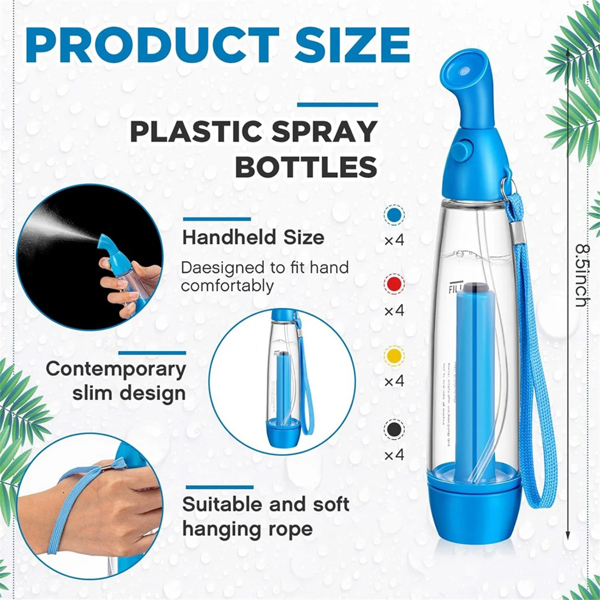 N38R_8 Pcs Summer Mister Sprays Conjunto de garrafas Bomba Mister