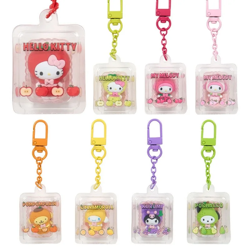 

Genuine Hello Kitty Dopamine Fruit Blind Box Keyring Cute Magnetic Fridge Decor Daily Home Ornament Perfect Festival Gift Magnet