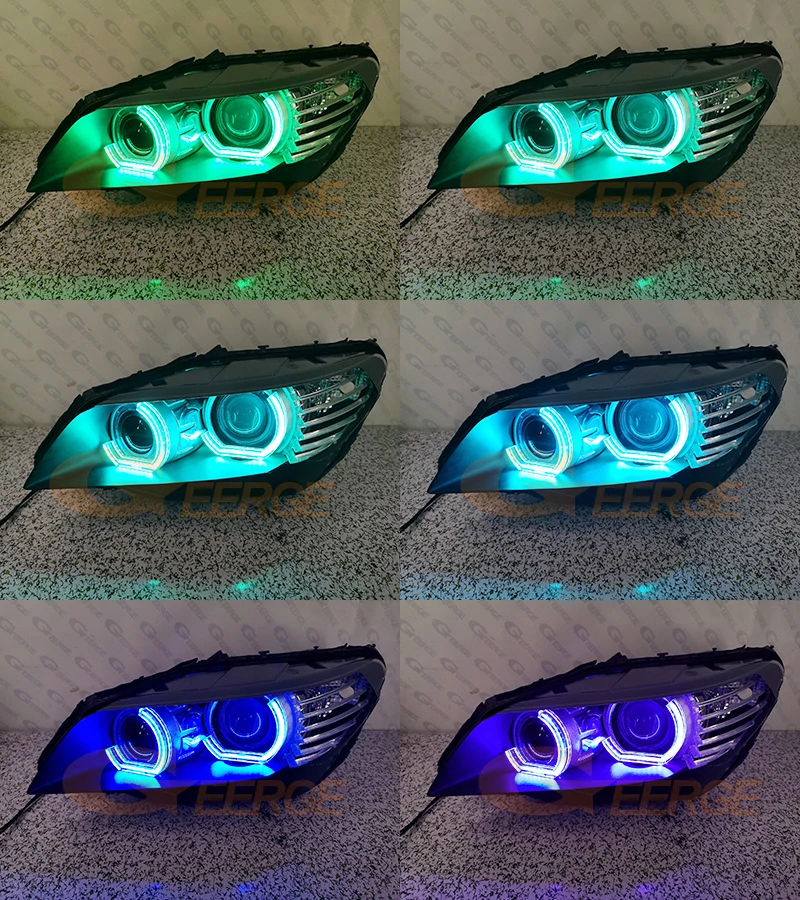 ل BMW Z4 E89 2009 2010 2011 2012 - 2015 2016 بلوتوث APP كريستال DTM M4 نمط متعدد الألوان RGB LED عيون الملاك عدة خواتم هالة