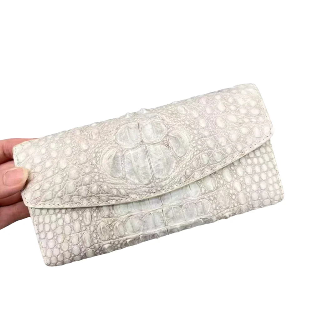 

Authentic crocodile leather women's long card bag wallet real crocodile leather women's coin purse large fashion handbag