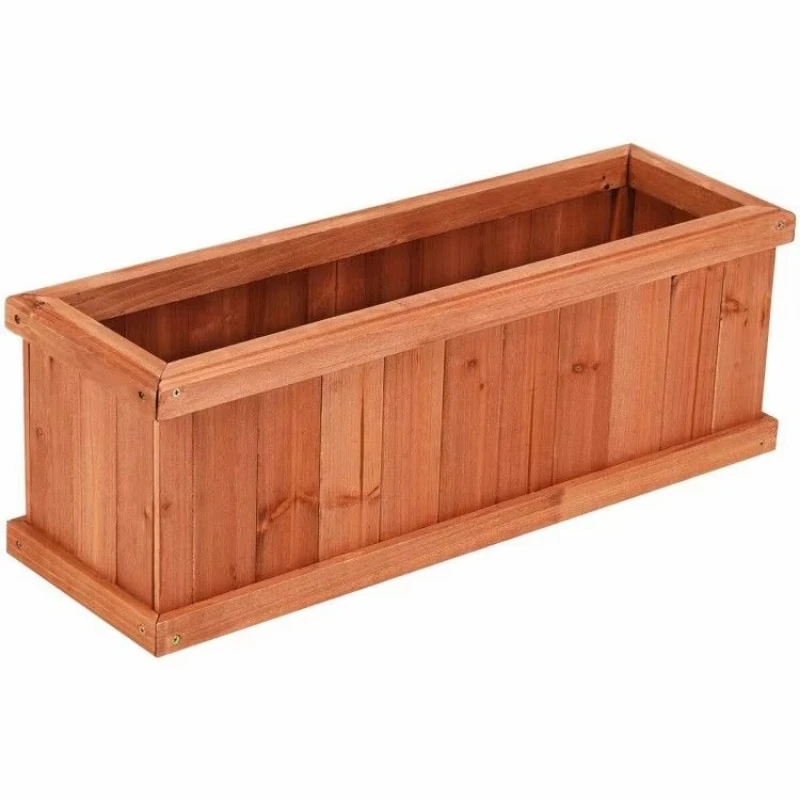 Wooden decorative flower pot flower pot box for garden courtyard window display