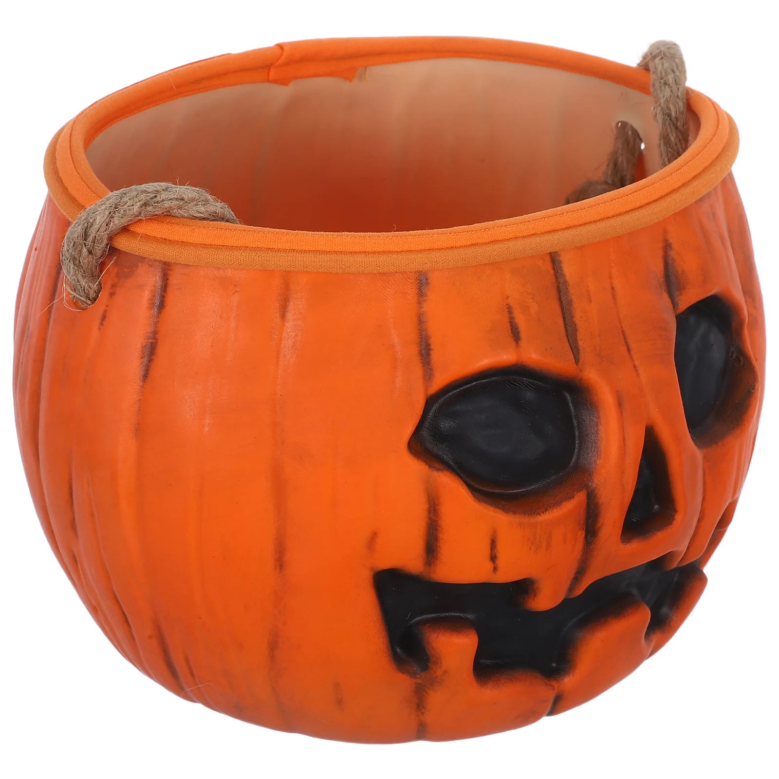 

Halloween Light-Up Pumpkin Candy Basket Portable Rubber Pail Handle Trick Or Treat Bucket Kids Party Supplies Gift Bag