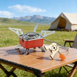 Portable Camping Burner Foldable Windproof Gas Stove High Efficiency Lightweight for Backpacking Hiking Mini Picnic BBQ Grill