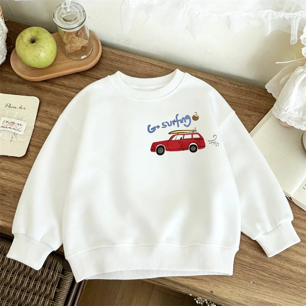 Trendige Jungenkleidung Lässige Weite Rundhals-Pullover Kleines Auto Doppelseitiger Druck Hoodies 2026 Kinder Frühling Herbst Sweatshirts – Detail 3