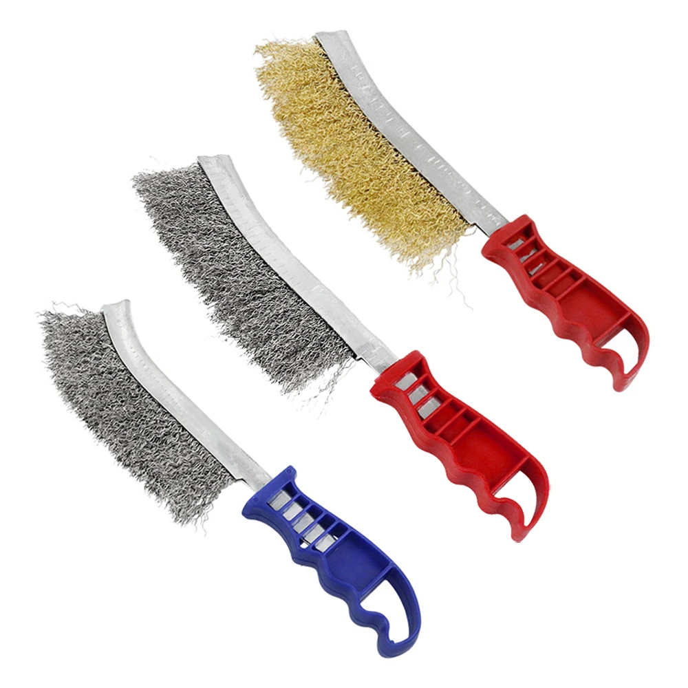 Multi-function Tool Wire Brush Copper Plated Metal Rust Cleaning Decontamination Sanding Deburring Multi-purpose Brush