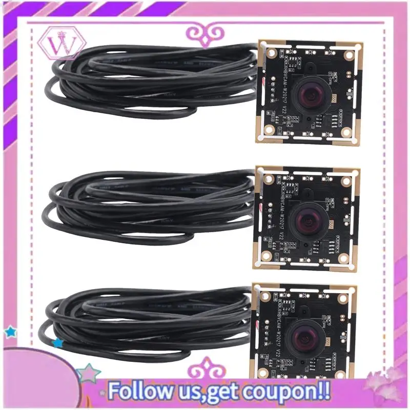 

Комплект из 3 модулей камеры 100° OV9732 с кабелем 2 м, 1280x720, 30 кадров/с, совместим с Autodarts.Io, без драйверов USB.