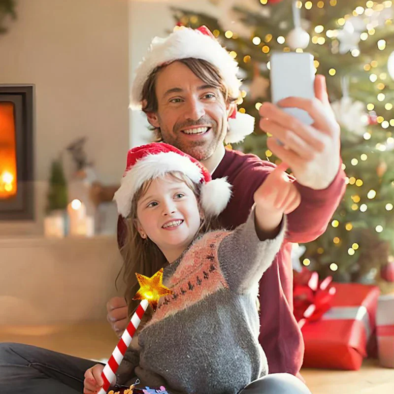 وحدة تحكم في ضوء عيد الميلاد LED الموسيقية، شكل نجمة عصا سحرية، مثالية لديكور المنزل في العطلات