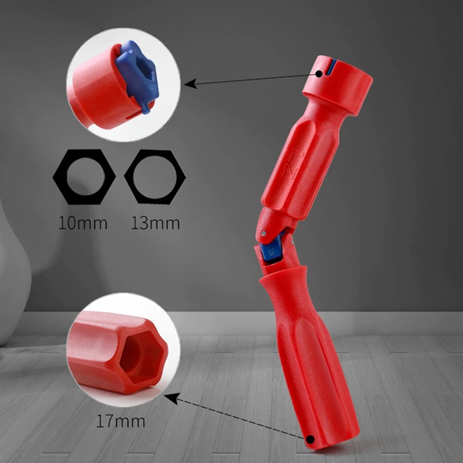 Suitable for 17/13/10mm toilet seat wrench installation and removal fixing tool socket wrench