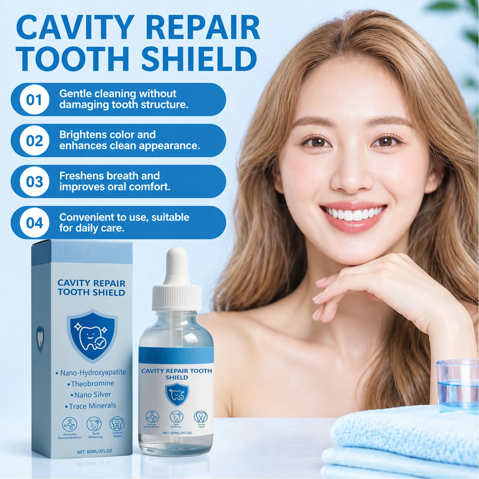 Dental Care Essence Reduce Stains And Cleaning Teeth Surface Anti Teeth Cavities Prevent Enamels Restoration Sensitivity Relief
