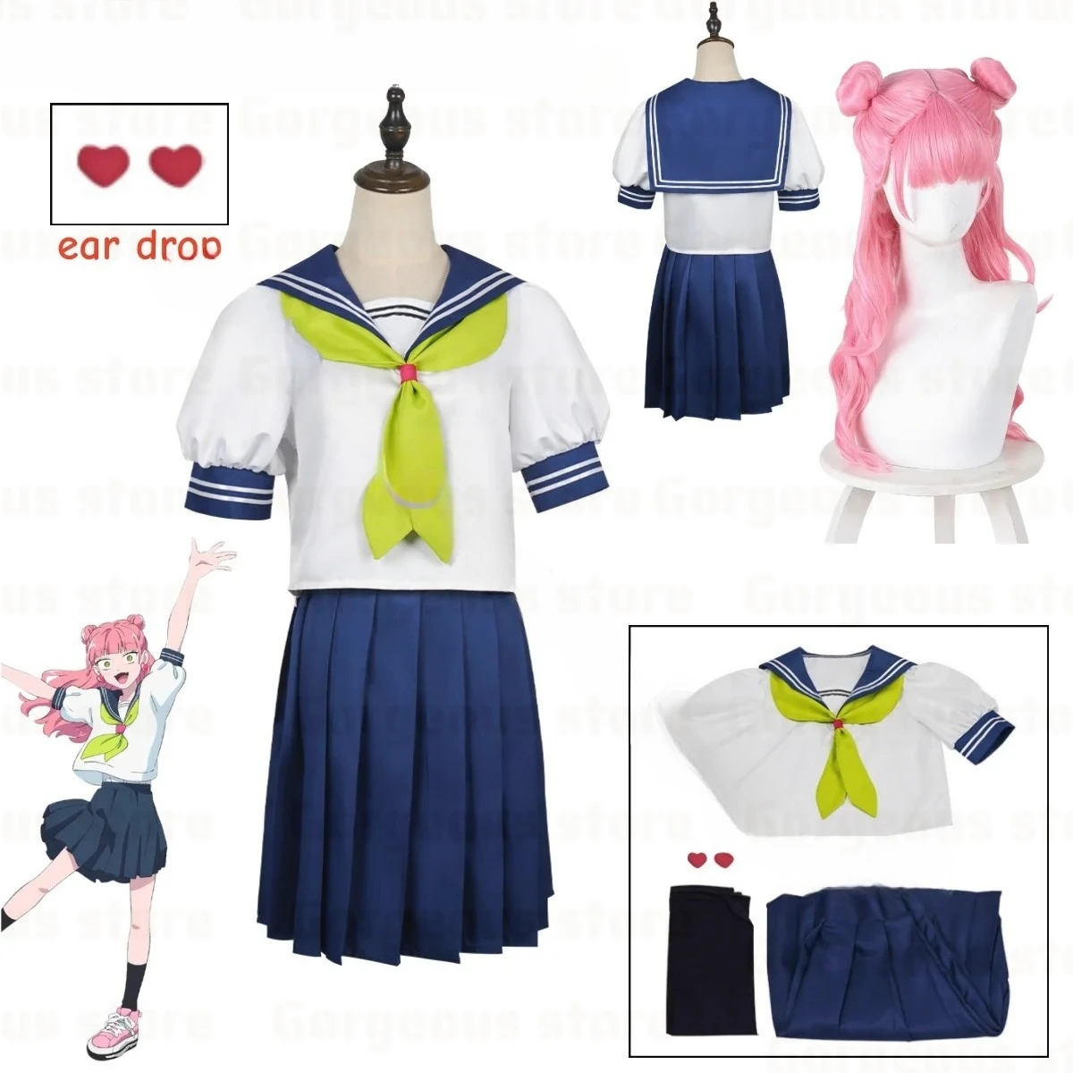 Nuevo Disfraz de Cosplay de Anime You and I Are Polar Opposites, Miyu Suzuki, Peluca, Uniforme Escolar JK, Conjunto Escolar de Estilo Japonés