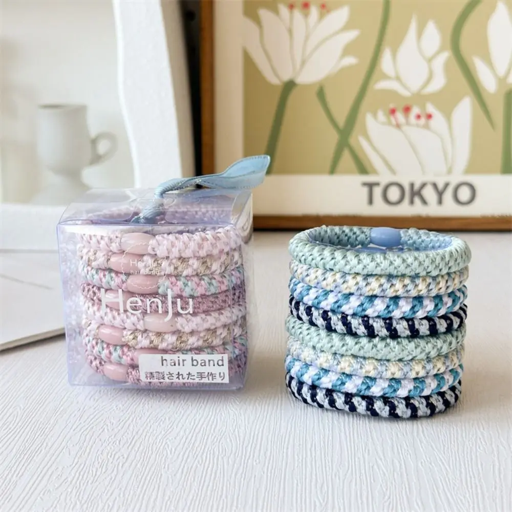 8pcs/Set Hair Tie Basic Hair Rope Set Ponytail Holder Cute Hair Ring Rubber Band Hair Accessories Korean Style