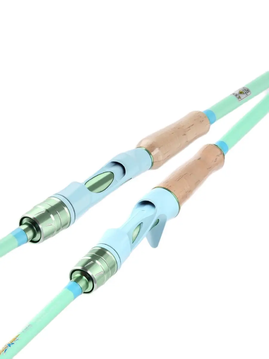 Telescopic Carbon Hard Carp Fishing Rod, Macaroon Blue Color, Colorful Spinning and Casting, Sea Rock, Lure Rod, 1.98m, 2.1m