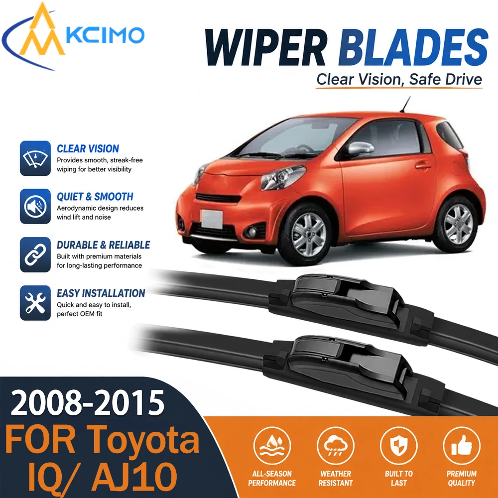 Windshield Wiper Set Durable Rubber Streak‑Free Performance Simple Fitting Replacement Blades For Toyota IQ/ AJ10 2008-2015