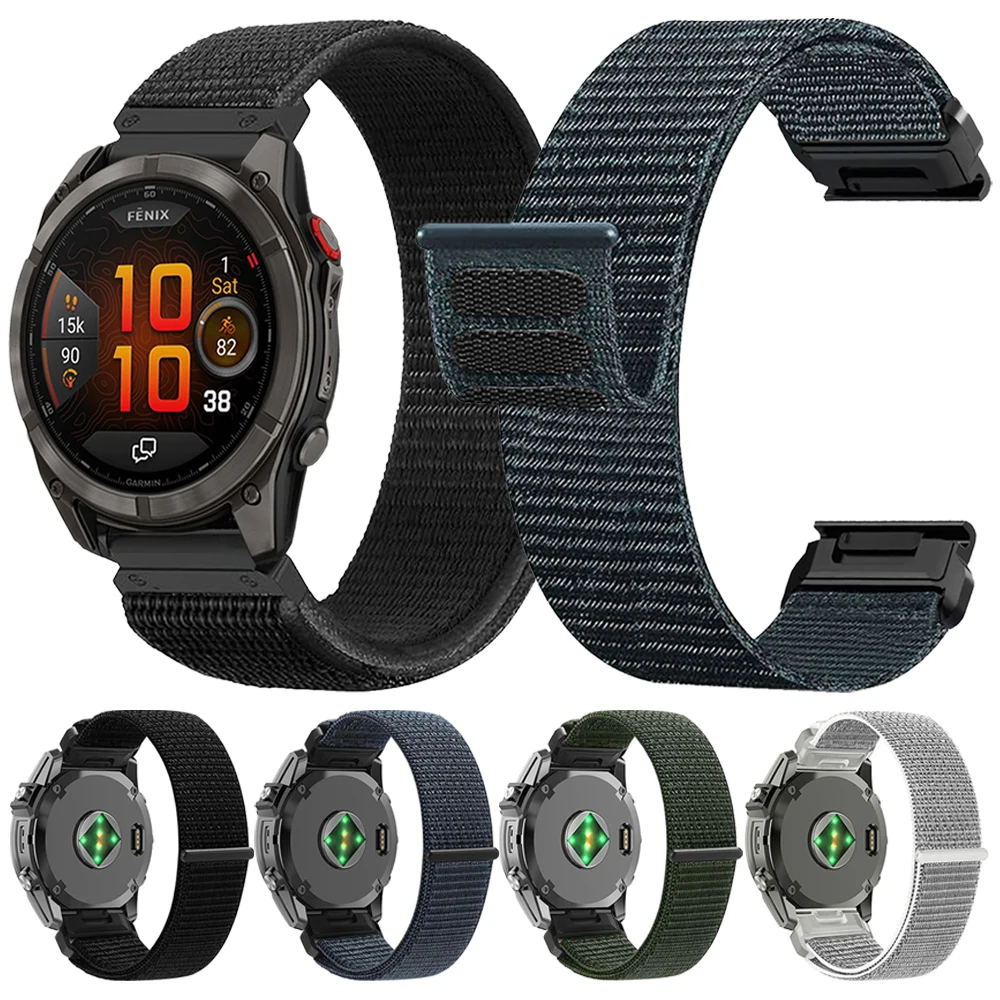 26mm 22mm Nylonband für Garmin Fenix 8 Pro E 7X7 6X6 5X5 Armband für Tactix 7 AMOLED Quatix 8 47mm 51mm QuickFit Armband