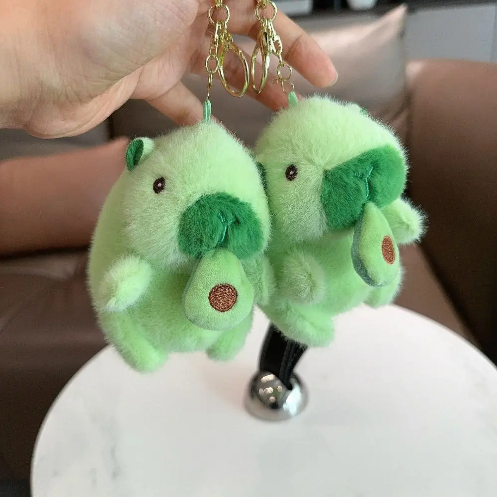 Lovely Soft Plush Kapibara Keychain Cute Stuffed Toy Snot Capybara Pendant Funny Pink/Green Fluffy Animal Key Chain Unisex