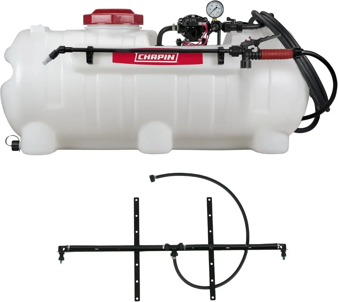 

25-gallon 2.5GPM/12V Deluxe Multi-Purpose Sprayer for Lawn & Garden, Farm, Fertilizers, with 2-Nozzle Spray Boom Attachment