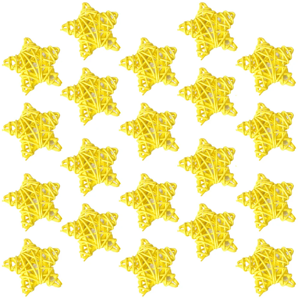 

20Pcs Christmas Star Decorations Rattan Stars Natural Five-Pointed Hanging Ornaments for Home Wedding Party DIY Decorative