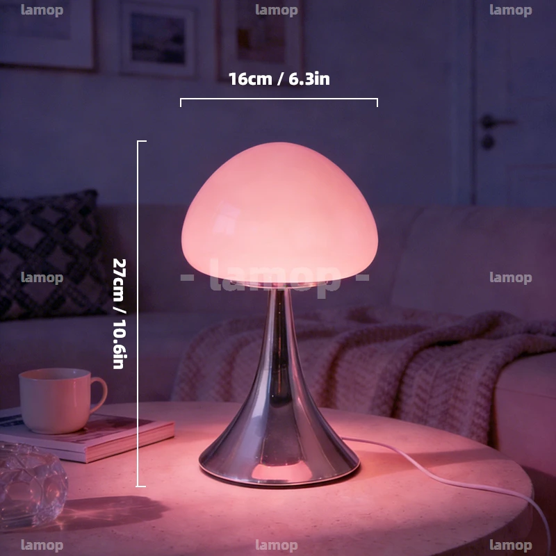 Arched Bread‑Shade Glass Table Lamp Italian Minimalist Soft Light Shadow, Desktop Decor Table Lamp for California‑Vibe Kids Room