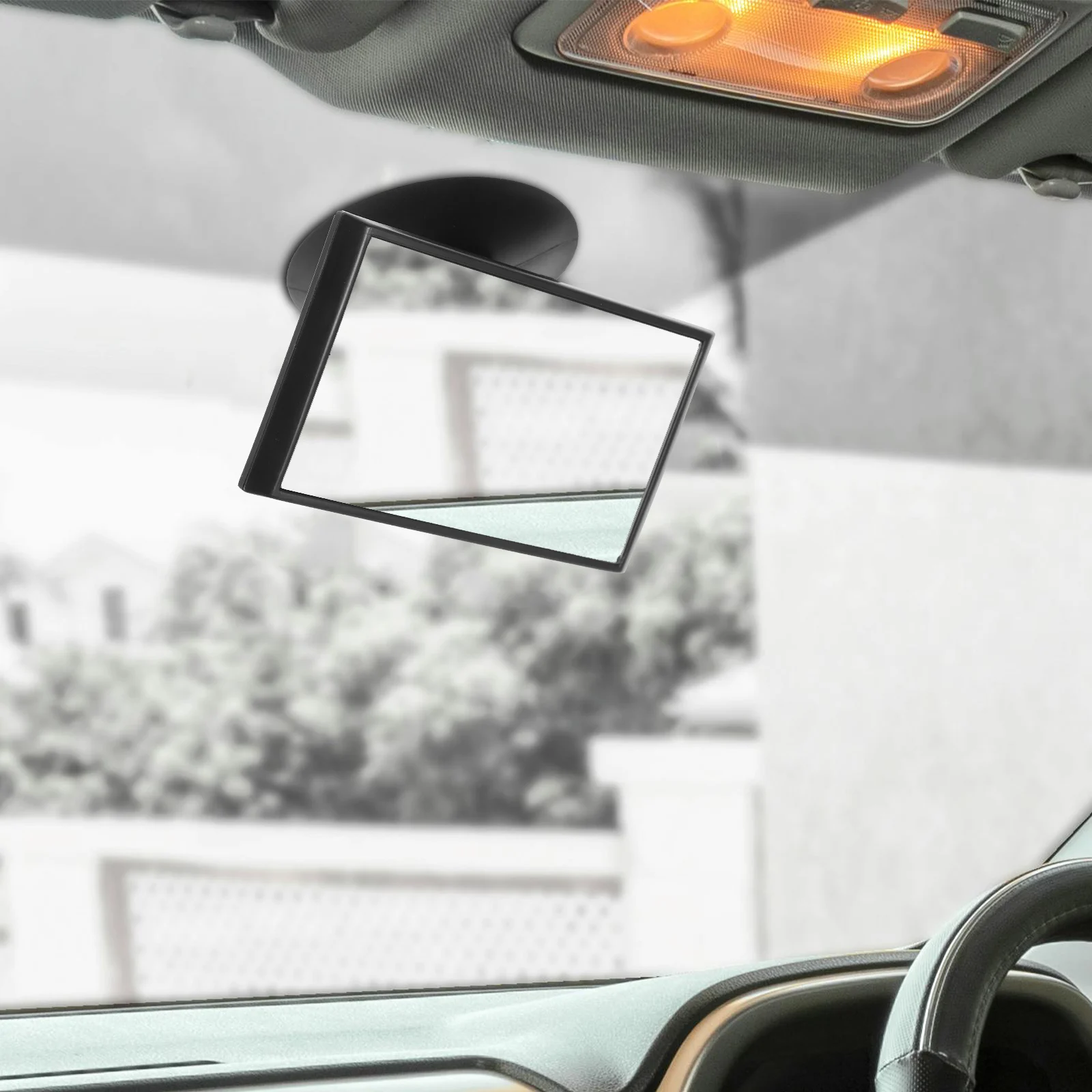 

Sleek Modern Design Car Rear Mirror Comprehensive View Adjustable Suction Cup Vehicle Interior Mirror ABS PP Glass