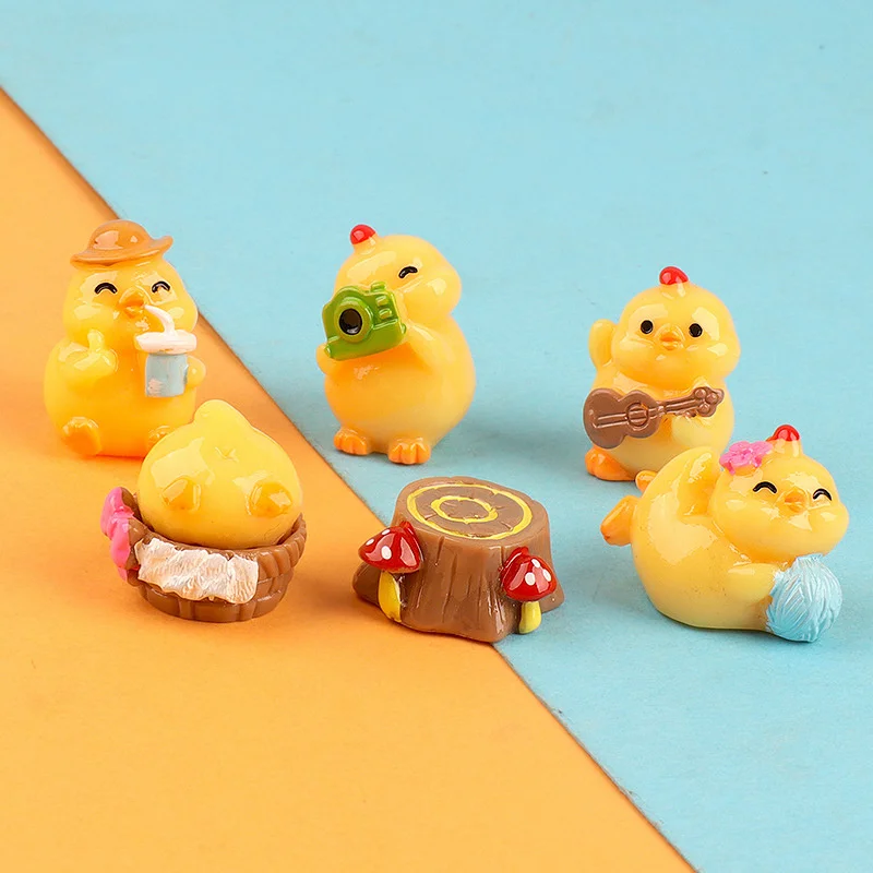 Micro Landscape Ornaments Small Yellow Chicken Animals Creative Cute Dolls Craft Decorations