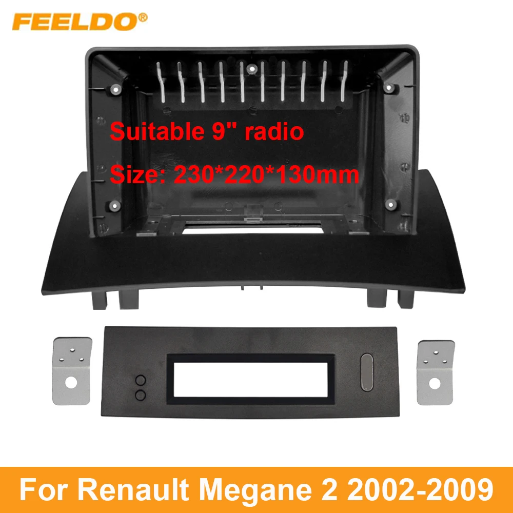 FEELDO Car Radio Audio Fascia Frame Adapter For Renault Megane 2 (02-09) 9