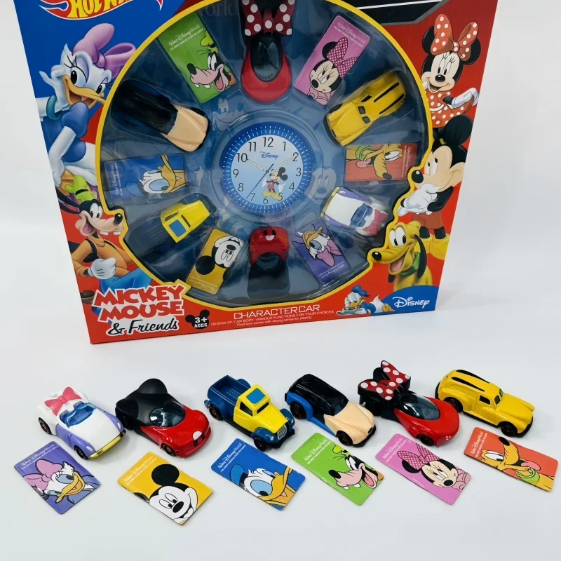 Hot Wheels Cartoon Car Toy Mickey Mouse & Friends Characters Car Mickey Minnie Donald Duck Daisy Car Model Kids Collectible Gift