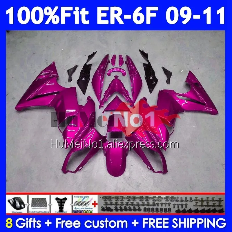 OEM Body For KAWASAKI NINJA 650R ER 6F ER6 ER 6 F ER-6F 09-11 246No.36 Gloss Rose ER6F 09 10 11 650 R 2009 2010 2011 Fairings