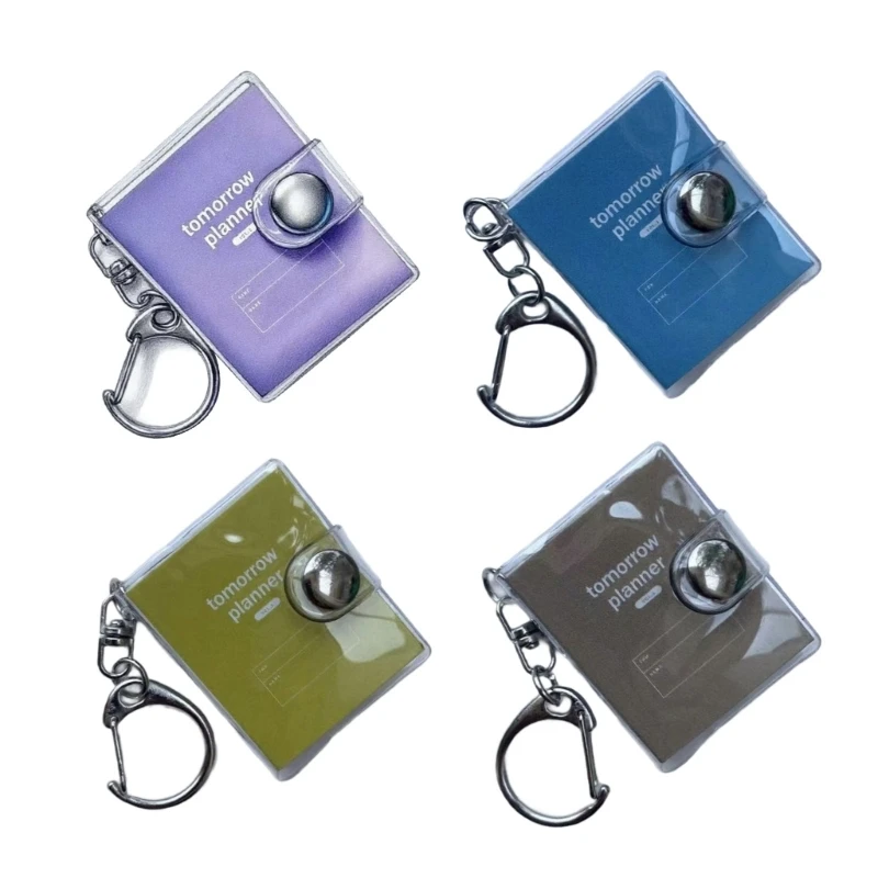 K9FC 5Pieces Tiny Travel Notebook Keychains Refillable PVC Journal Pocket Memobook For Keyring Luggage Backpacks Charm